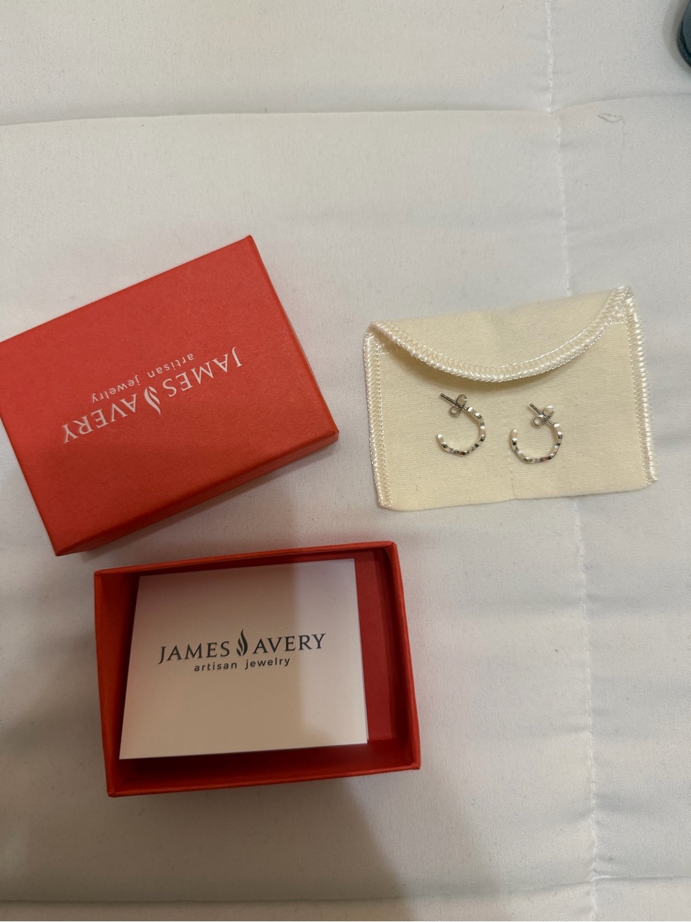 NWT James Avery Silver Squiggle Hoop Earrings - Picture 3 of 5